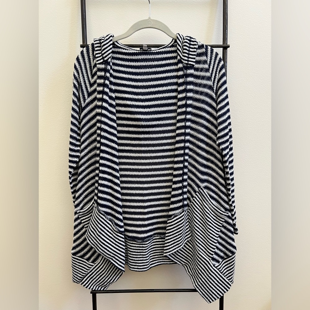 Splendid Navy and White Striped Cardigan